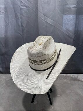 Twister Cowboy Hat with Brown Band and Logo Accent